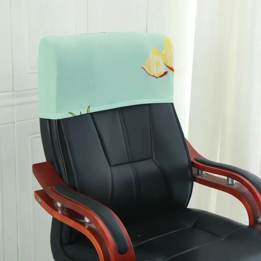 Stretchy Office Chair Headrest Cover Modern Simple Fabric Slipcover Washable Protector For Gaming Desk Swivel Seat Pad view 4