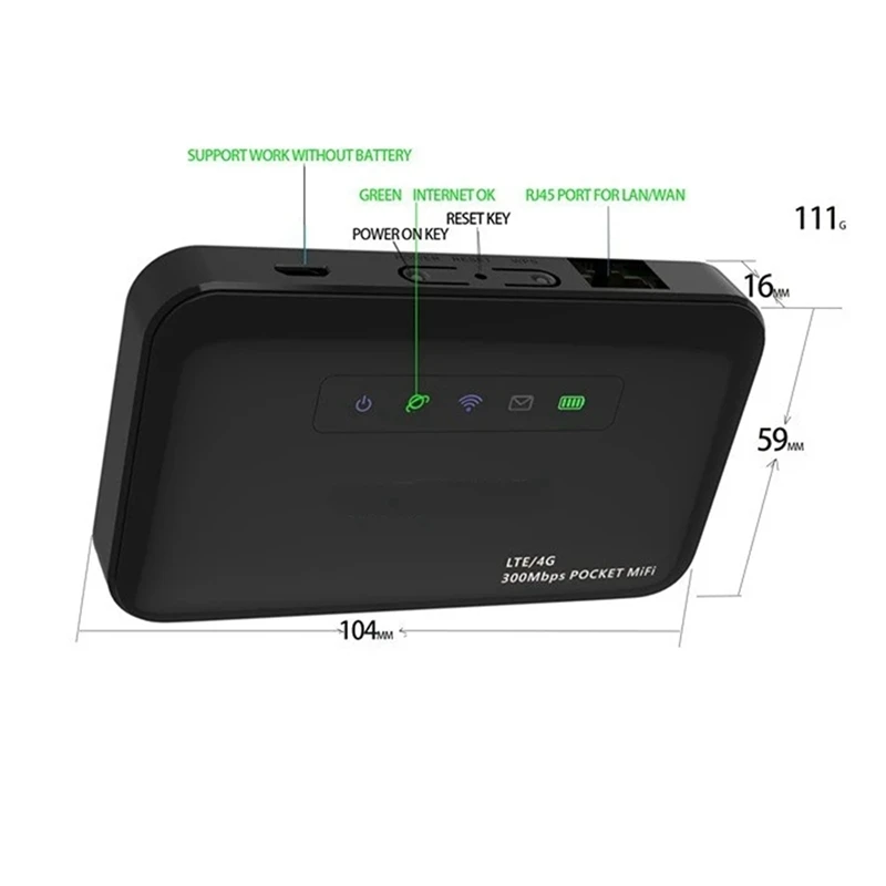 E5885 Pocket Wifi Router 4G Mini Router With Sim Card RJ45 Lan Port Modem 4G LTE Router With Sim Card For Home 2600Mah Durable