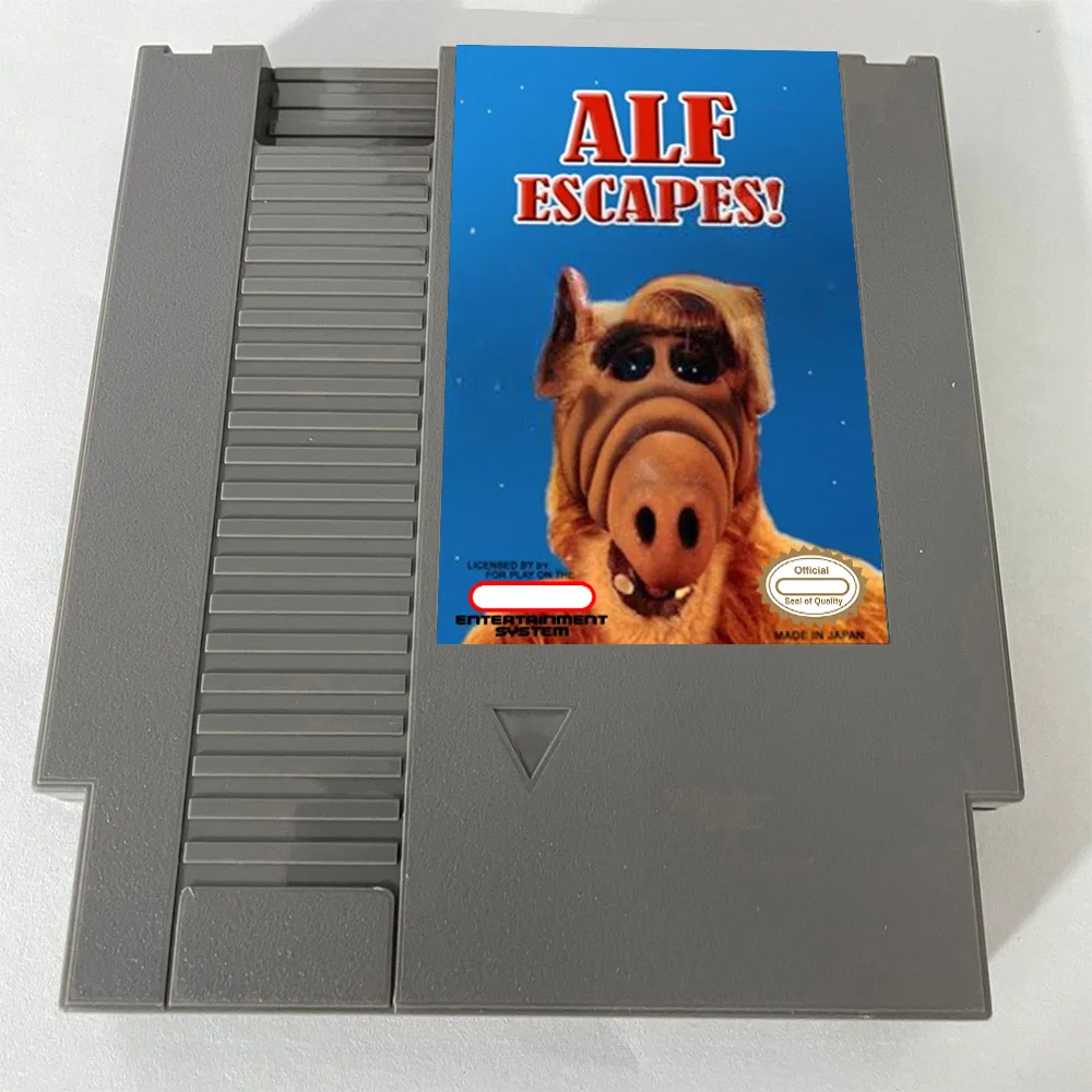 ALF Escapes NES Rom Hack - خرطوشة ألعاب إصدار 8 بت 72 دبابيس PAl/NTSC لوحدة تحكم نظام الترفيه نينتندو - اللغة الإنجليزية