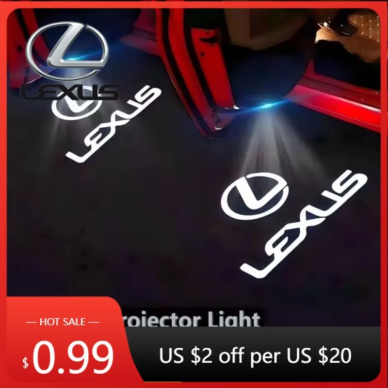 

Наклейки для интерьера автомобиля, 2 шт., светодиодные HD-проекторы для подсветки дверей, для Lexus ES300 RX330 RX300 GS300 IS250 IS200 CT200h IS300