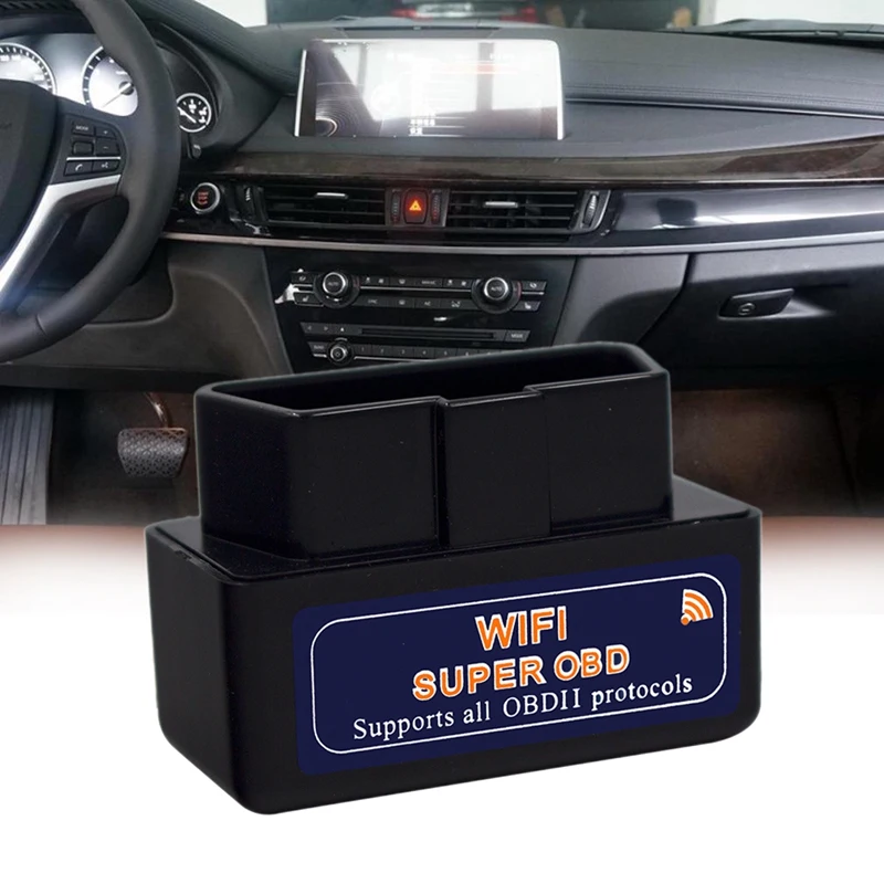 أداة تشخيص أعطال السيارات OBD2 السوداء للسيارة ، قارئ رموز OBD 2 ، OBDII ، ELM327 ، V1.5 ، WiFi