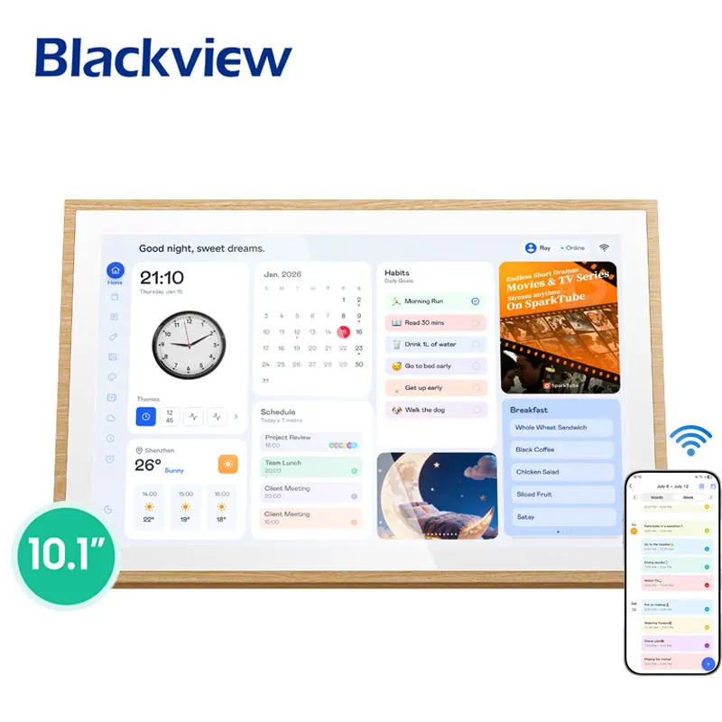 Blackview NEST 10 デジタルカレンダー 10.1インチHD+ IPSディスプレイ 2GB+32GB 壁掛けタッチスクリーン スマート電子カレンダー 家族向け