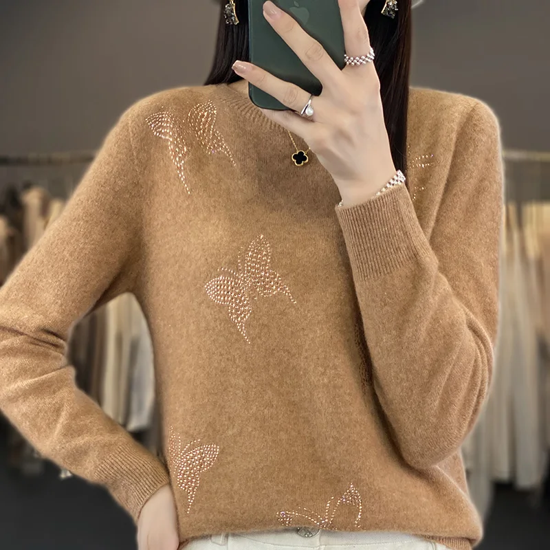 2024 New Cashmere Sweater Women O-Neck Fashion Pullover Winter And Autumn Basic Cashmere Sweater Women