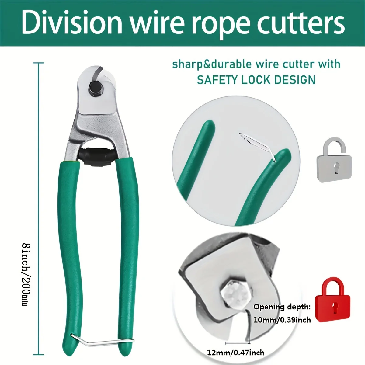 Cable Cutter Wire Rope Heavy Duty Stainless Steel Aircraft Up to 5/32\