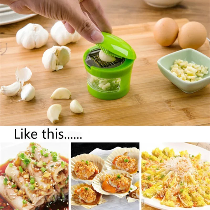 Garlic Grater Mini Portable ABS Stainless Steel Garlic Press Chopper Slicer Hand Presser Grinder Crusher Kitchen Tool