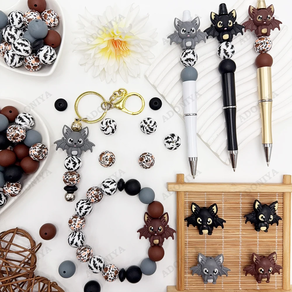 25/53-teiliges 3D Fledermaus-Serie Silikonperlen-Set für DIY Perlenketten, Armbänder, Stiftdekorationen, Schmuckanhänger usw. Feiertags-Geburtstagsgeschenk – Detail 2