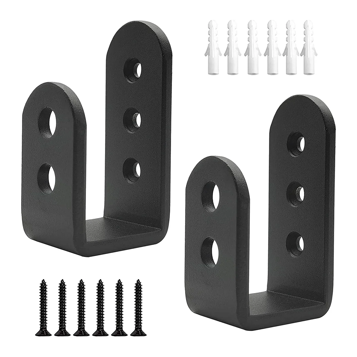 2 Pack Door Barricade U Brackets Open Bar Security Door Brackets for Home,Garage Door Reinforcement Fits 2X4 Boards