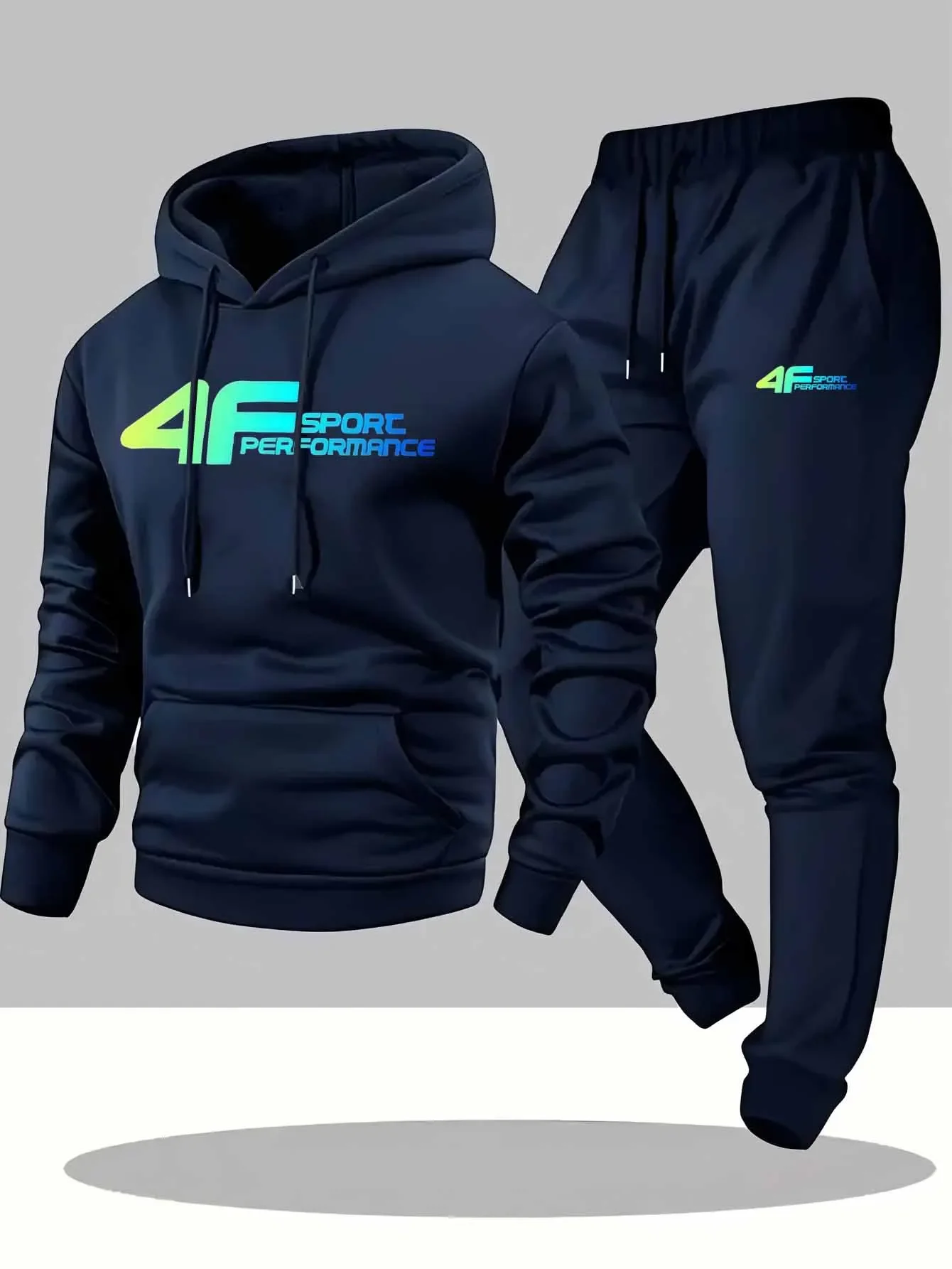 

Winter and Autumn Fleece Thickened Hooded Pullover Sweater Jacket for Men, Casual Sports Outfit, Two-piece Set for Men