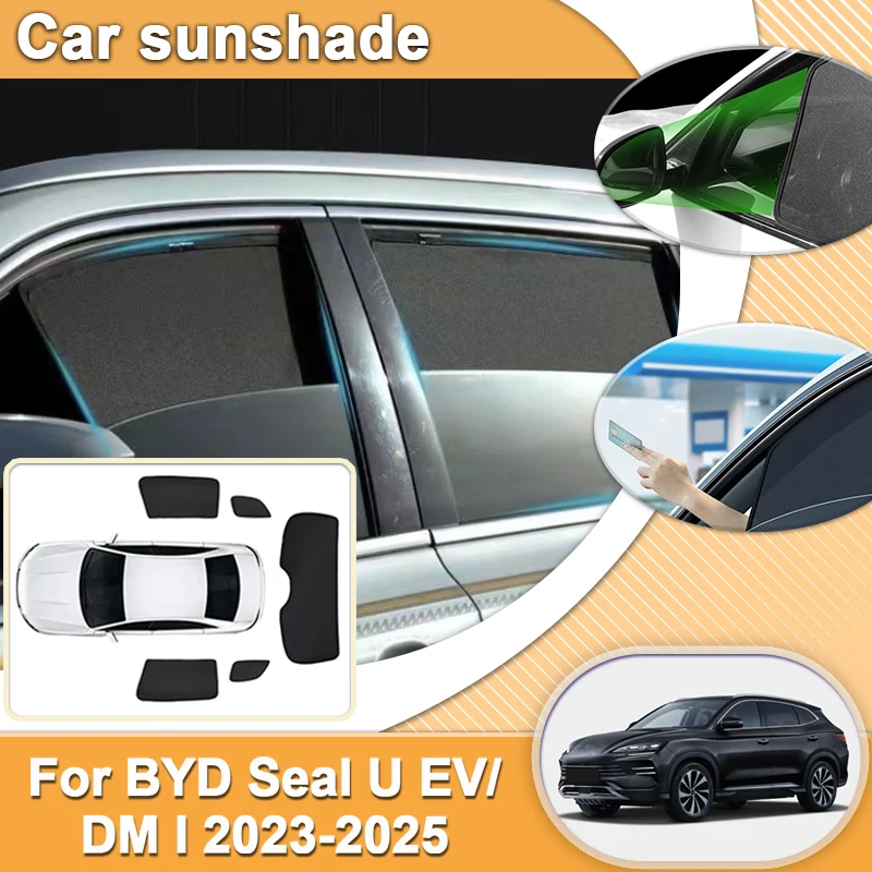 

Для BYD Seal U DM I 2025 Аксессуары EV Sealion 6 2023 2024 Автомобильные сетчатые солнцезащитные козырьки, оконные шторы, солнцезащитные козырьки, защитные инструменты