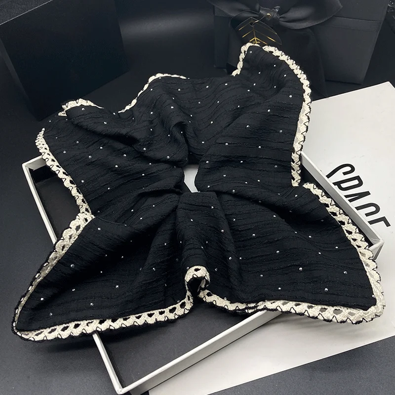 

Elegant lace scarf, large hair band, fashionable and elegant temperament, oversized low ponytail square hair accessory, headband