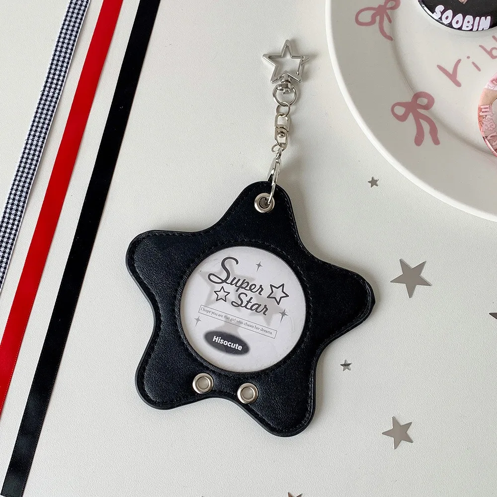 Cute Display Case Star Badge Holder Waterproof Transparent Badge Protector Bag PVC Keychain Backpack Decoration