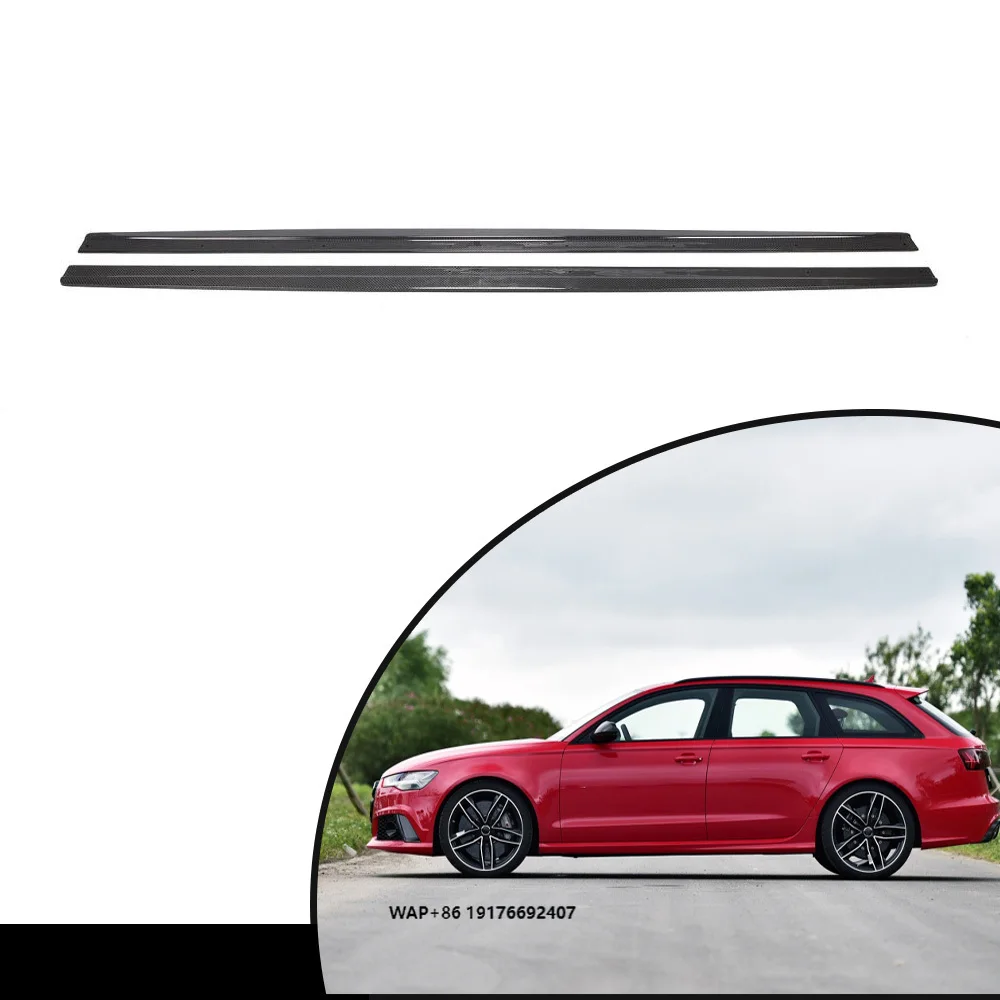 

Carbon Fiber Side Skirts Extension forAudi A6 RS6 C7 4G 2013-2016 Apron Blade