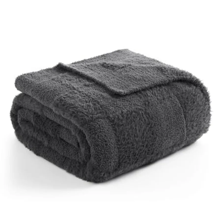 

Faux Fur Checkered Blanket Twin Size with Soft Knitted Microfiber FabricCozy Soft Warm Blanket for Sofa Bedroom Living Room Sol