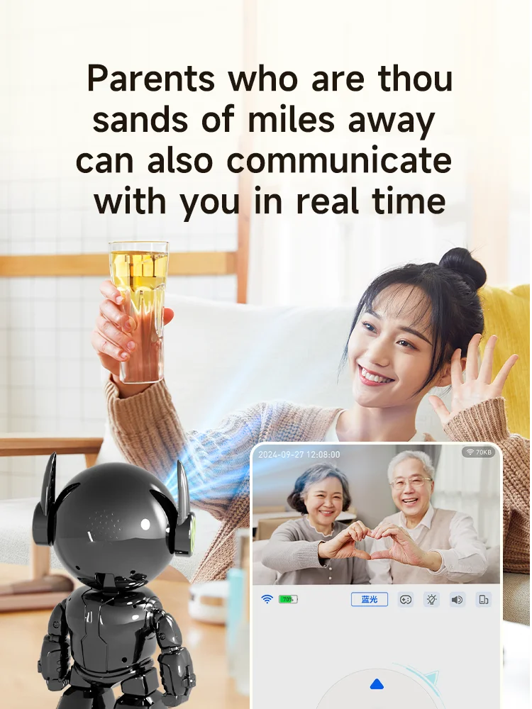 5MP Camera IP Camera Wireless Home Security Robot Camera Two-way Audio Surveillance Invisible Lens Wifi Night Vision Pet Robot