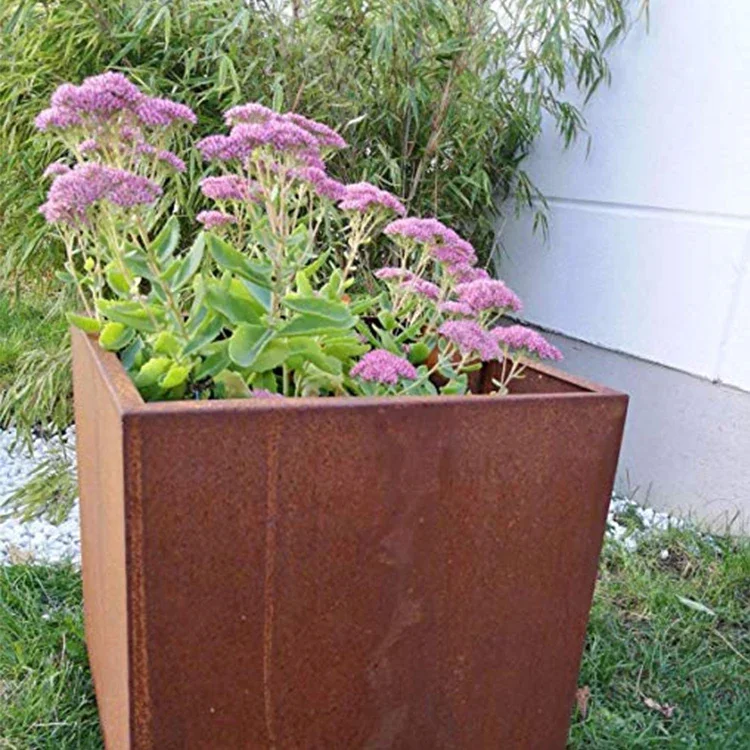 Decorative planter for raised garden outdoor corten steel planter pot