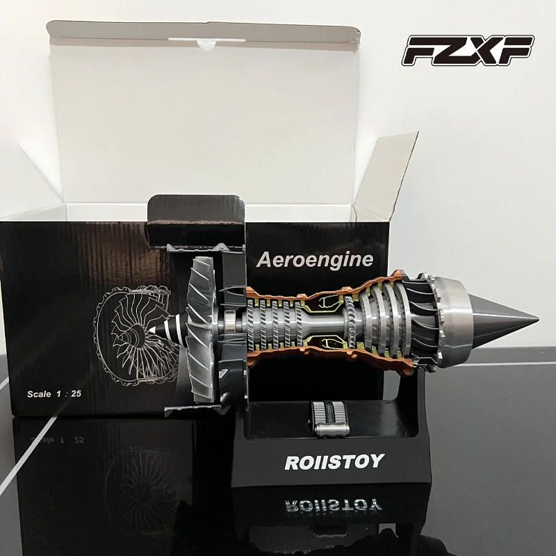 TR900 Aircraft Turbofan Engine Kit DIY Pushrod Red Engine Model 1/25 Electric Desktop Toy