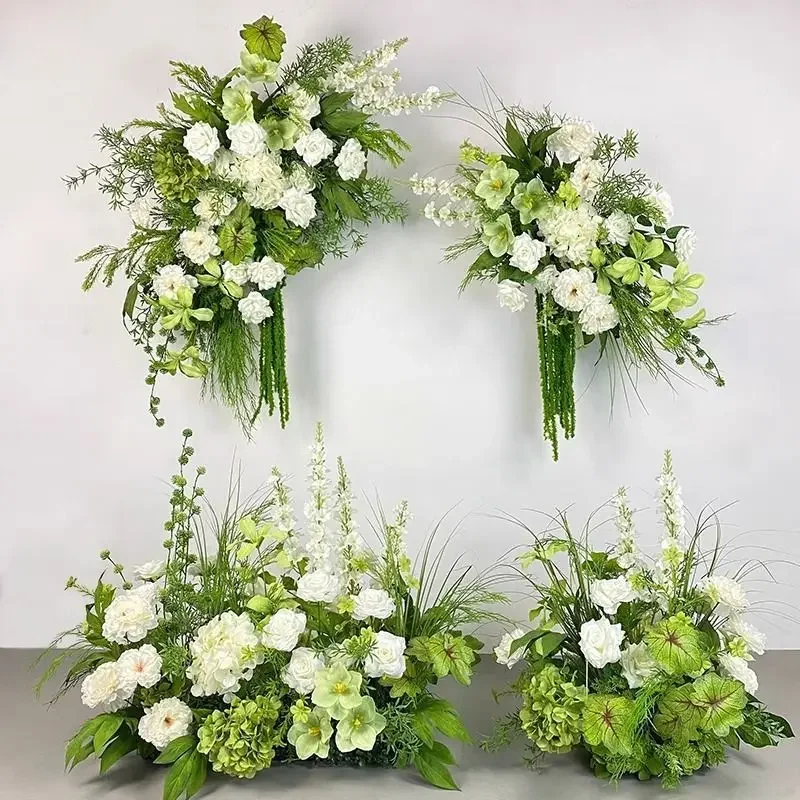 Wedding floor row flower forest series window landscaping arrangement t stage wedding stage flower arrangement road lead