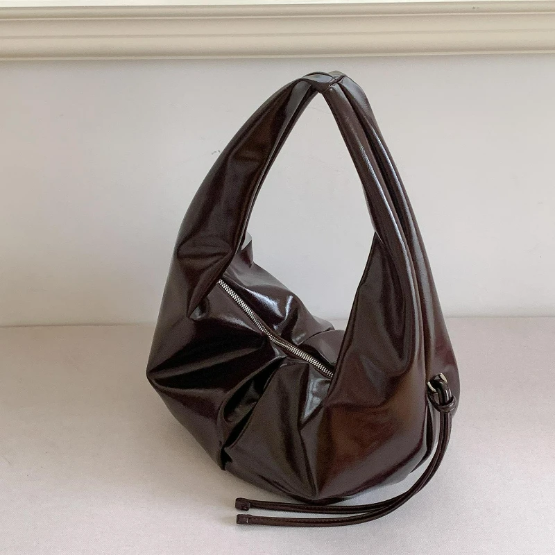 الكورية نمط الملمس بسيط المتشرد حقيبة المرأة خمر الجلود الناعمة تنوعا حقيبة كتف Crossbody موضة حقيبة تخزين قابلة للطي