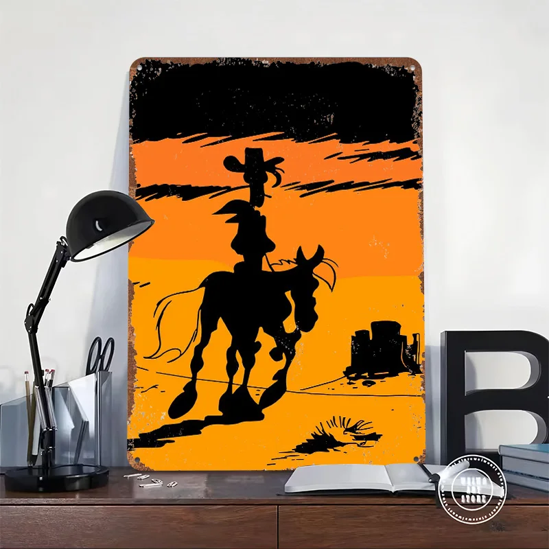 لاكي لوك على جولي البلوز تين تسجيل ملصق معدني زينة عتيقة علامات معدنية قابلة للتخصيص لتزيين جدران الفن ديكور المنزل #2