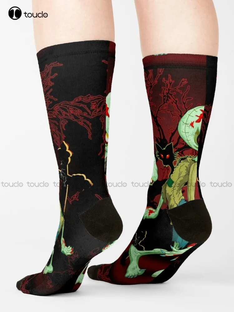 Zombie Creepy Monster Cartoon Socks Halloween Men Socks Fashion Creative Leisure Funny Art Abstract Oil Painting Socks Cartoon