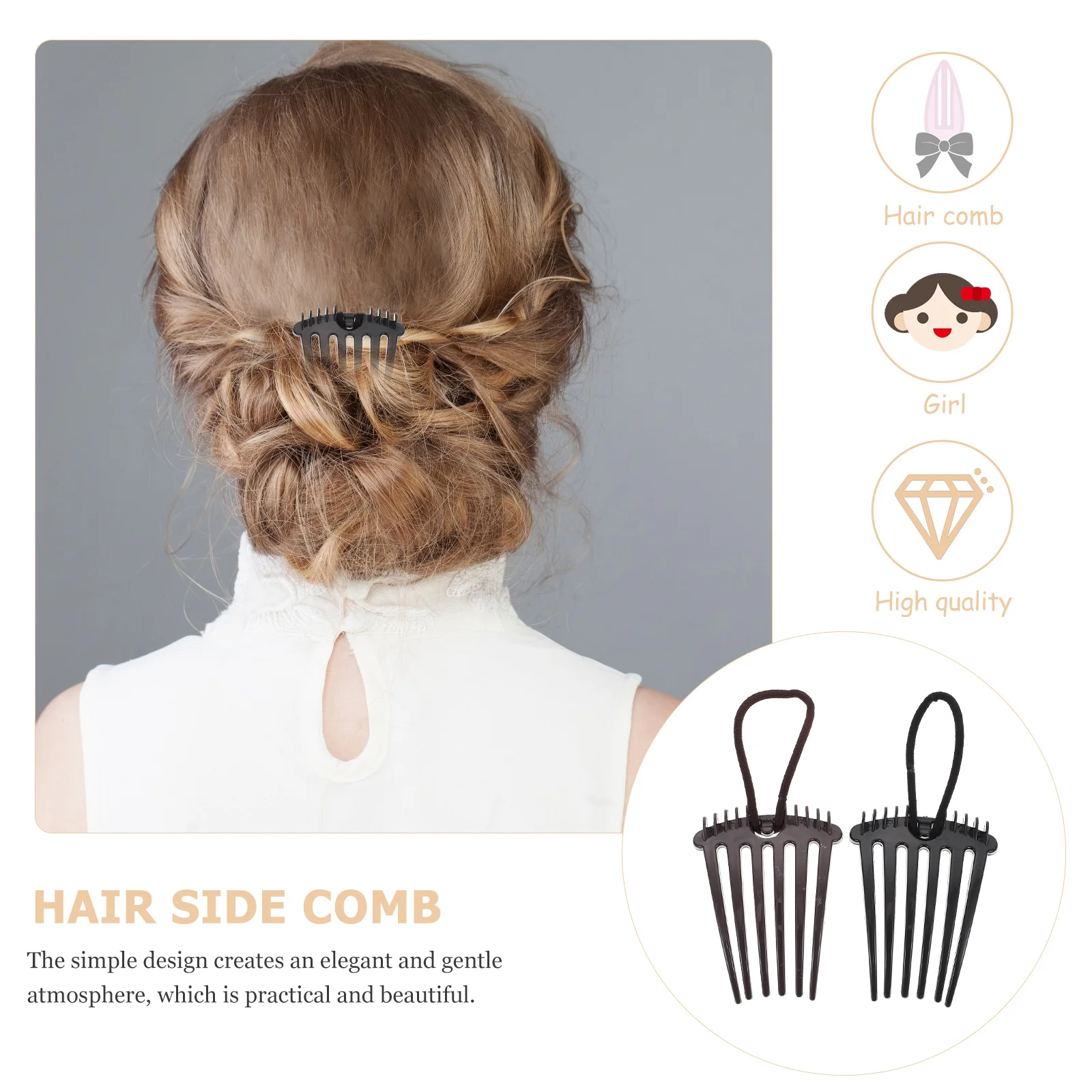 4 Pcs Hair Products Ponytail Accessories Fountain Headpiece Women Comb Simple Insert Miss Bride