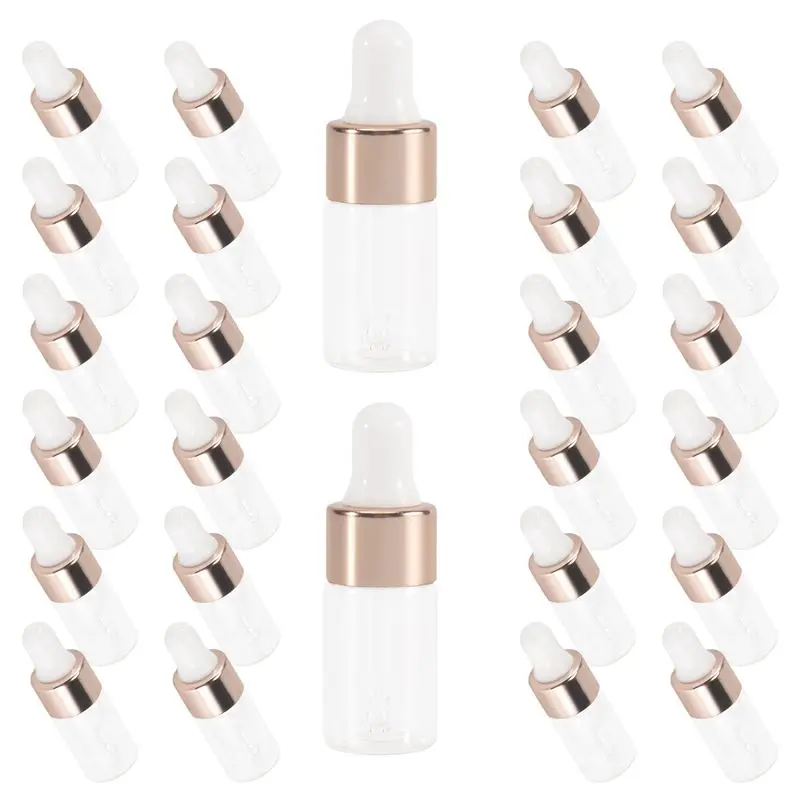 

-November 100Pcs Mini Glass Dropper Bottle Clear Essential Oil Dropper Bottles Glass Dropping Sample Containers For Traveling
