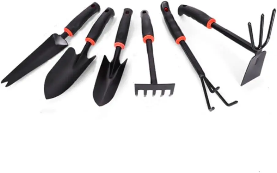 

Garden Tool Set, 6 PCS Heavy Duty Gardening Tool Set with Rubber , Rake Shovel Outdoor Hand Tools Set, Comb Tool Gifts for Se