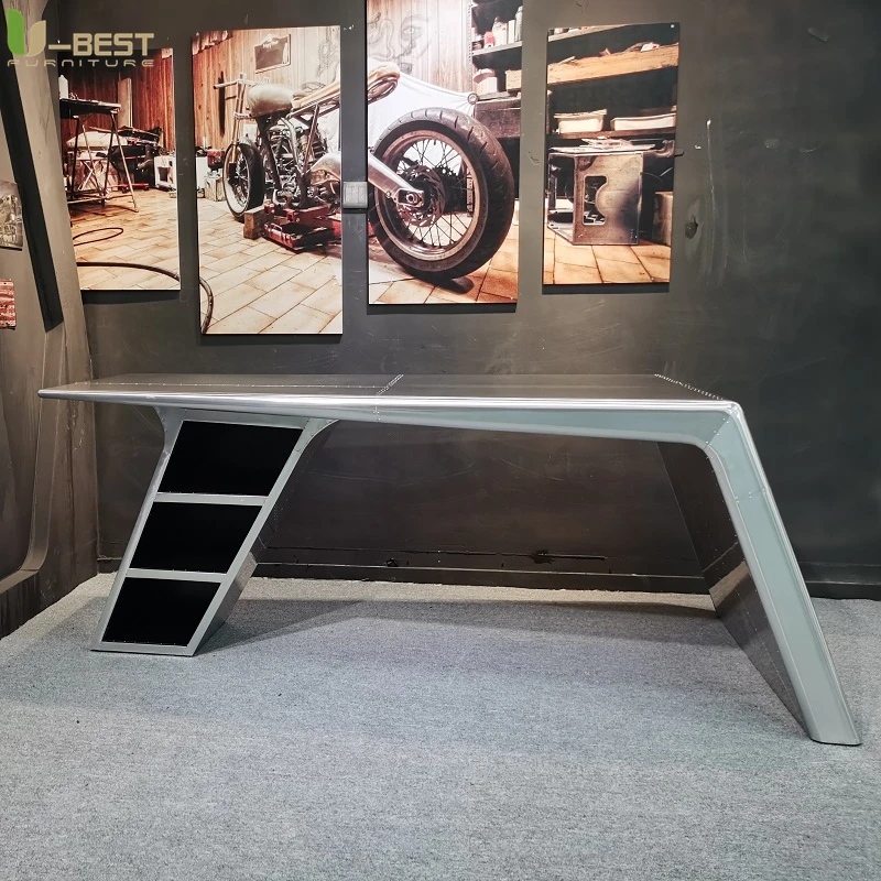 U-best Mid Century Aviator Wing Desk Vintage Aluminium Table Aviation Office Desk Home Office Hotel Unique Design