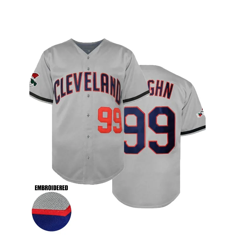 Maillot de film Ricky Vaughn pour hommes, maillots de baseball pour fans de sport cousus Hip Hop des
