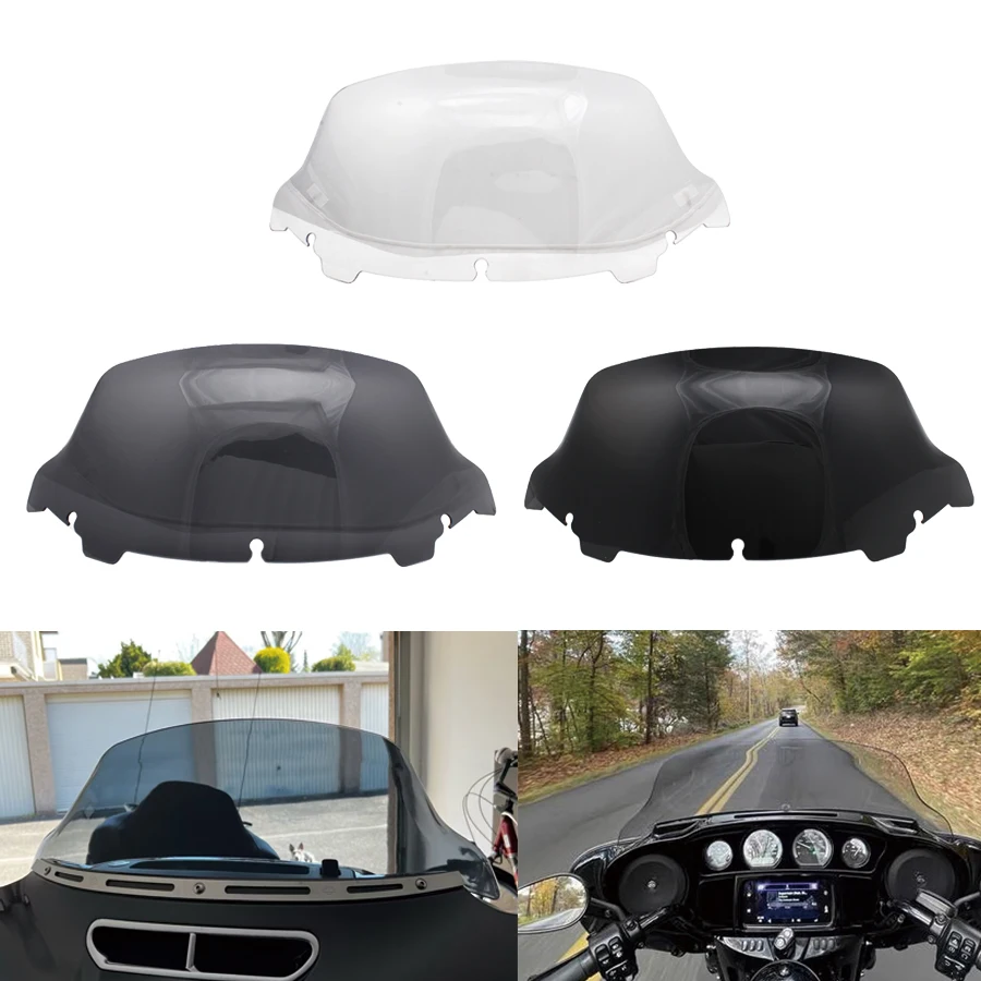 

Motorcycle 10.5" 10.5inch Windshield Wave Windscreen fit For Harley Touring Electra Street Glide 2014-2022 Clear/ Smoke /Black