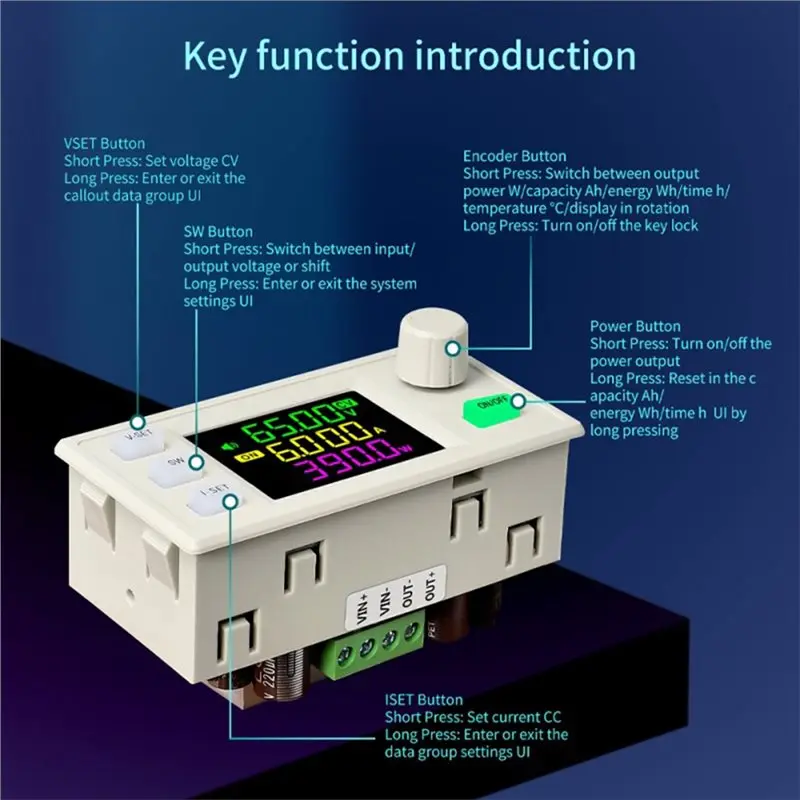 CC CV Power Module XY6509X DC Buck Converter 65V 9A 585W Adjustable Regulator For CNC Lab Bench Solar Battery Charging