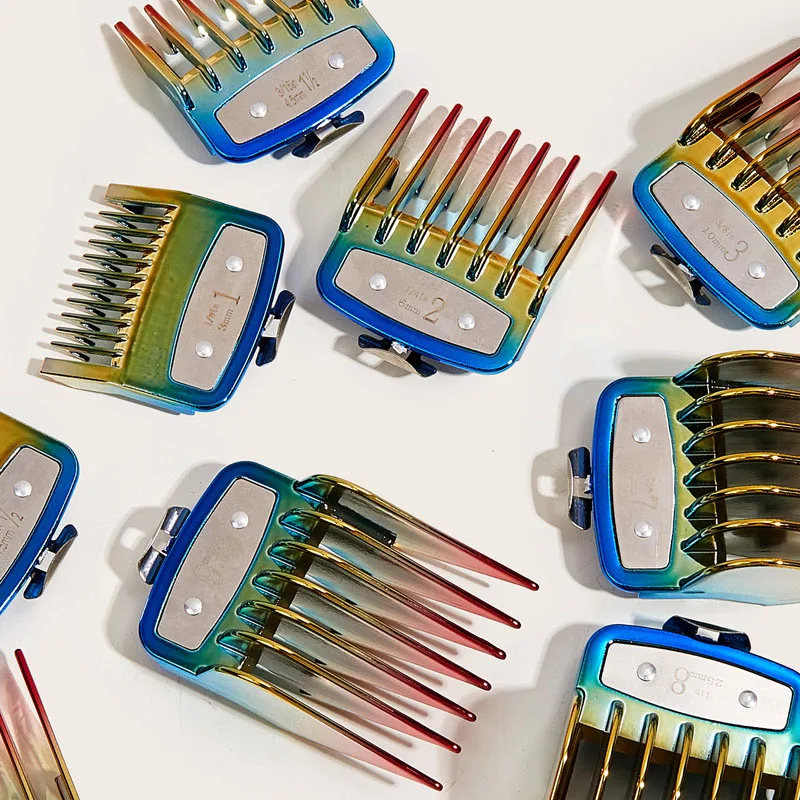 10 pezzi tagliacapelli professionale Clip in metallo guide limite pettini protezioni per tagliacapelli WAHL