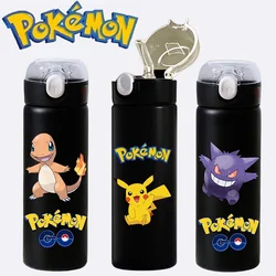 380ML Pokemon Anime Children Thermal Bottle Pikachu Thermos Keeps Heat Kids straw Cup Pokemon Adult Stainless Steel Water Cup