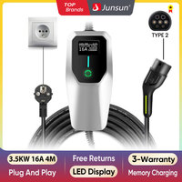 Junsun EV charger Wallbox 3.5KW 7kW 11KW 22KW 6A/10A/13A/16A/20A/24A/32A Type 2 Car Fast Charging Connector for plug charger