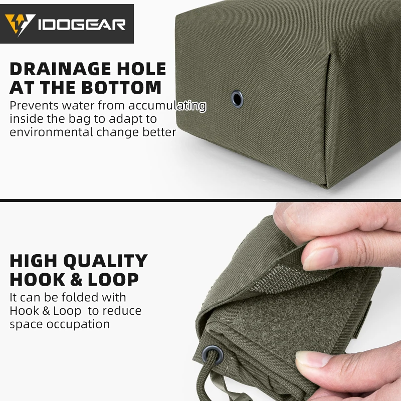 Idodgear Tactical borsa per il riciclaggio pieghevole custodia per discarica MOLLE Drop Pouch durevole Mini 35116