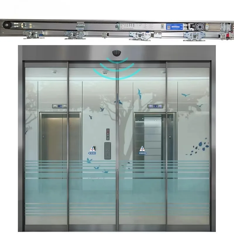 Professional Automatic Sliding Door Unit Induction Automatic Sliding Door System For Hotel Commercial Building Entrance