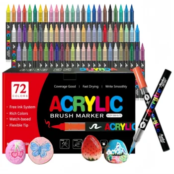 12-144 Colors Acrylic Paint Markers,Brush Tip,Suitable For Painting On…