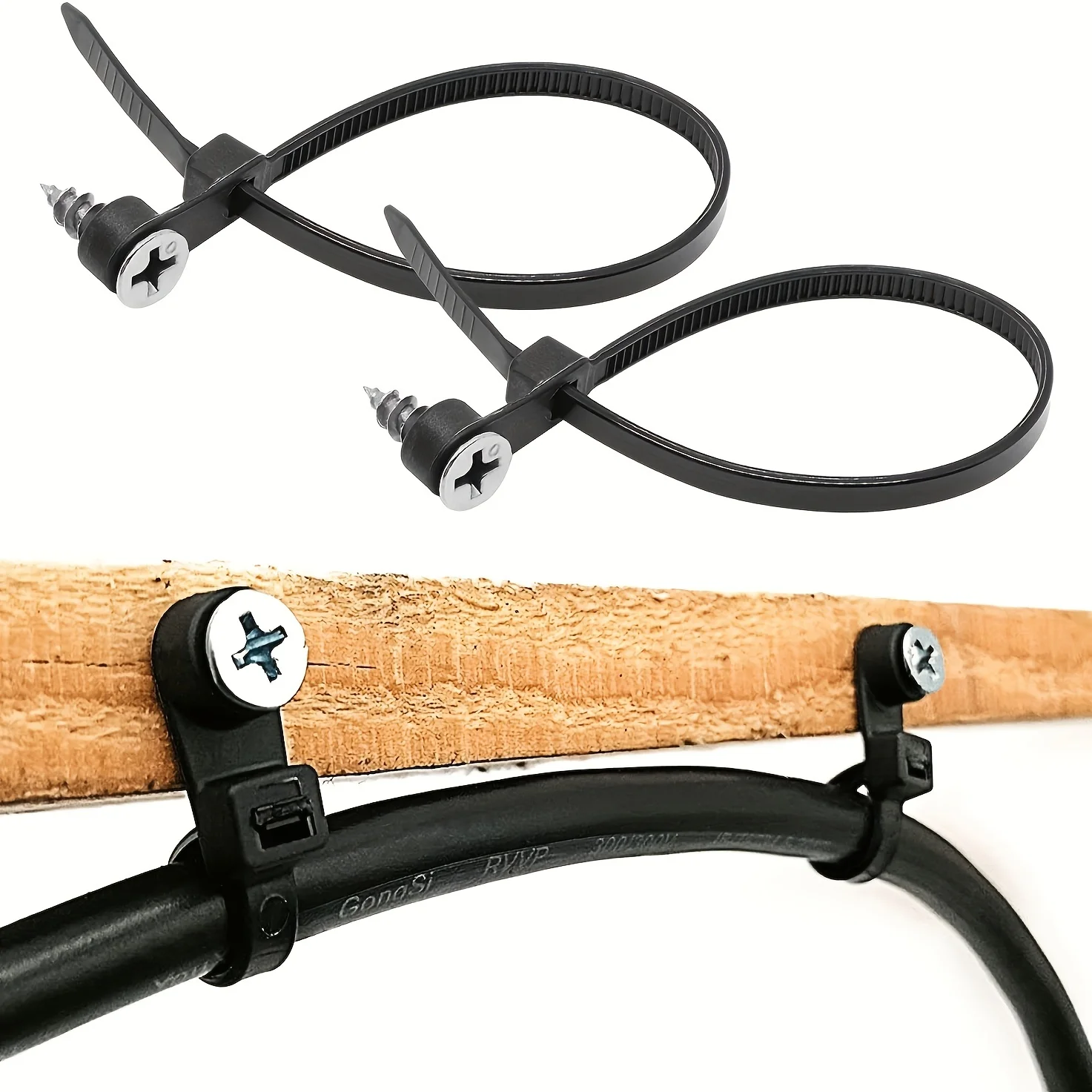 100pcs Zip Ties With Screw Hole Electrical Cable Ties Straps, Mount Head Plastic Ties Multipurpose Heavy Duty Nylon Zip Tie