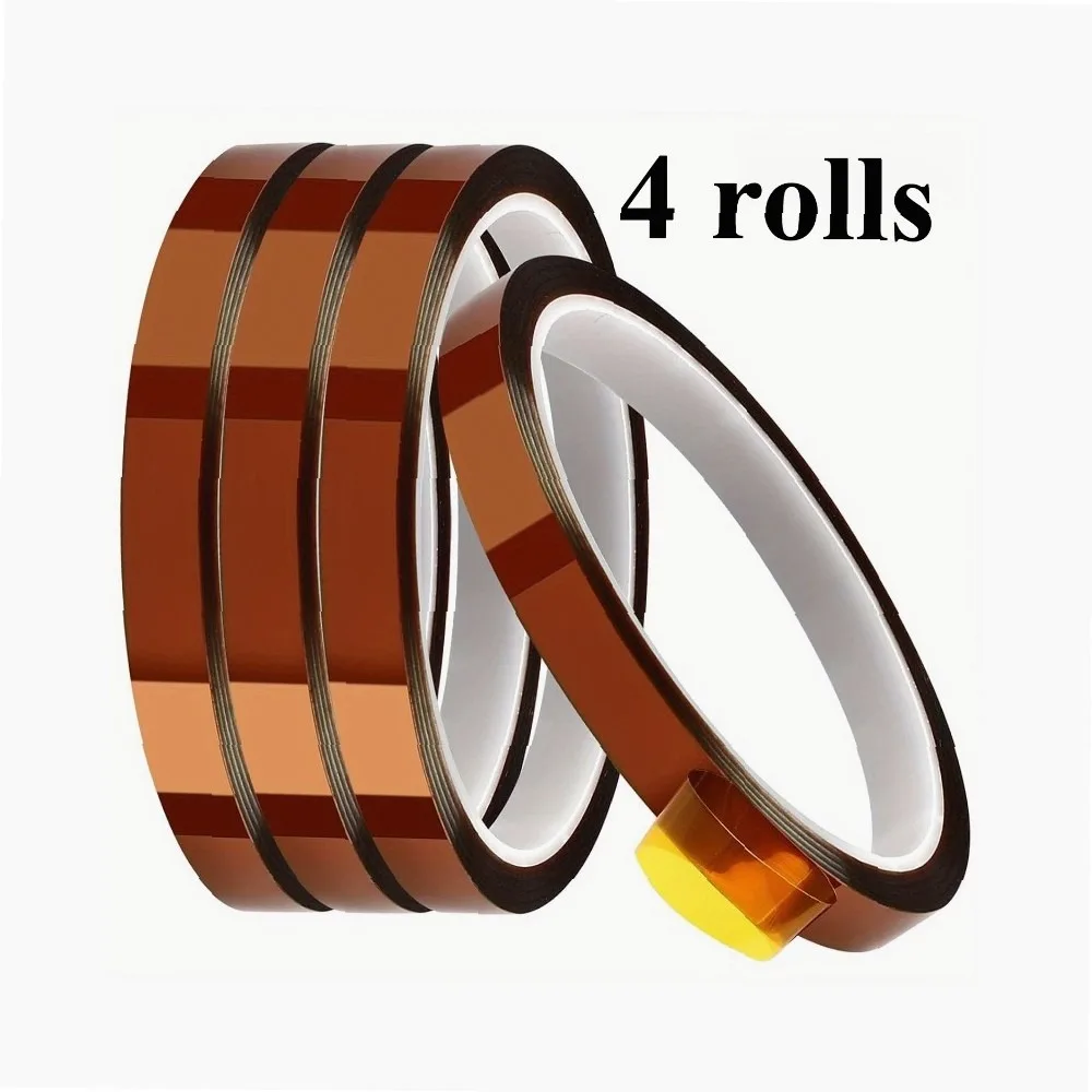 4 Rolls Heat Resistant Tape for Sublimation Heat Press, Electronics Soldering PCB Adhesive Tape, 10mm x 393.7in Shrink