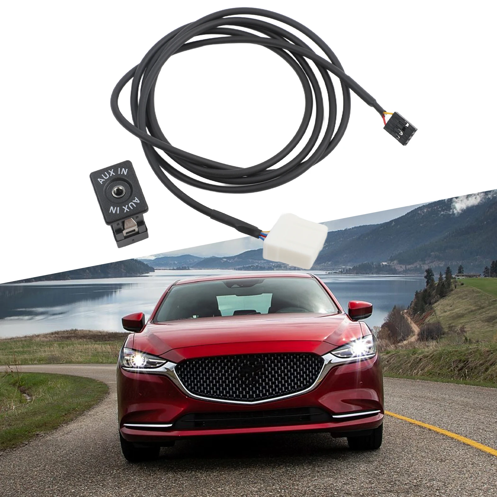

Audio Extension Cable AUX Input Adapter Car Audio System For Car Central Control Reliable Installation For Mazda