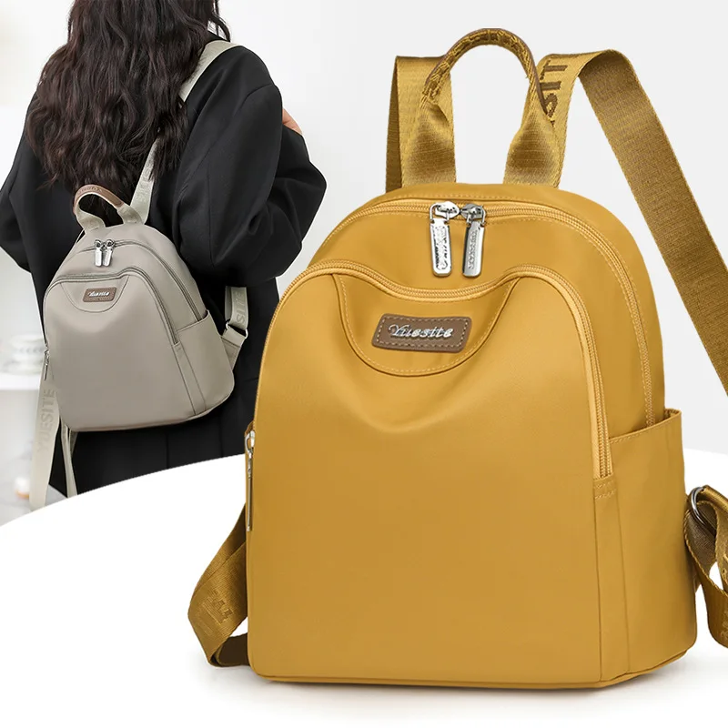 

Casual Backpack Women's Fashion Student Schoolbag Large Capacity Nylon Cloth Waterproof Backpack Trendy Girls Laptop School Bags