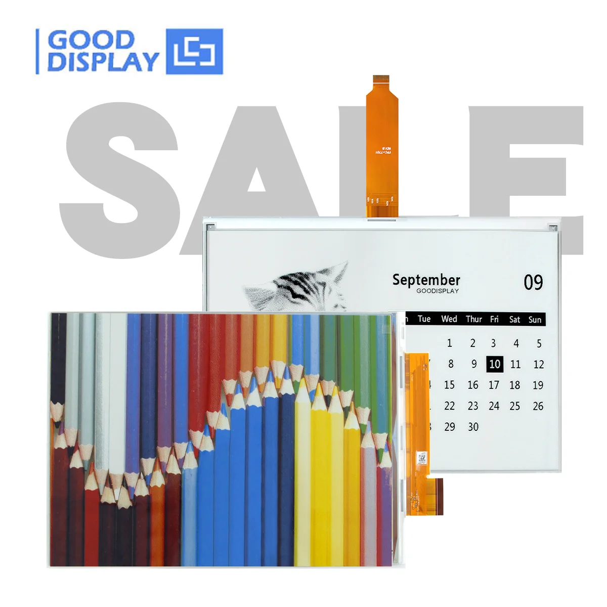 13.3 Inch E-Ink Display E Ink spectra 6 Color & QSPI SPI ePaper Display 1600x1200 960x680 0.4s, GDEH133E01/GDEM133T91