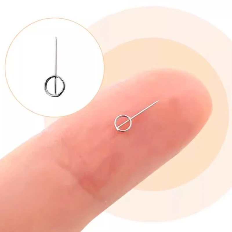 Intradermal Needle 100 Tiny Acupuncture Needle Ring Handle Disposable Sterile Press Needles Weeny Skin Beauty Massage