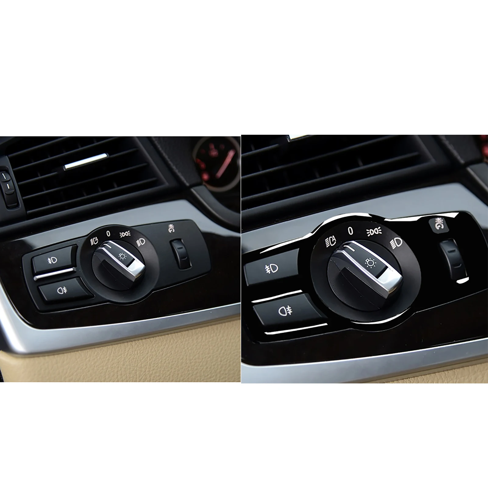 For BMW F10 F07 F01 F25 F26 Accessories Car Black Plastic Dim Control Switch Trim Sticker Decoration