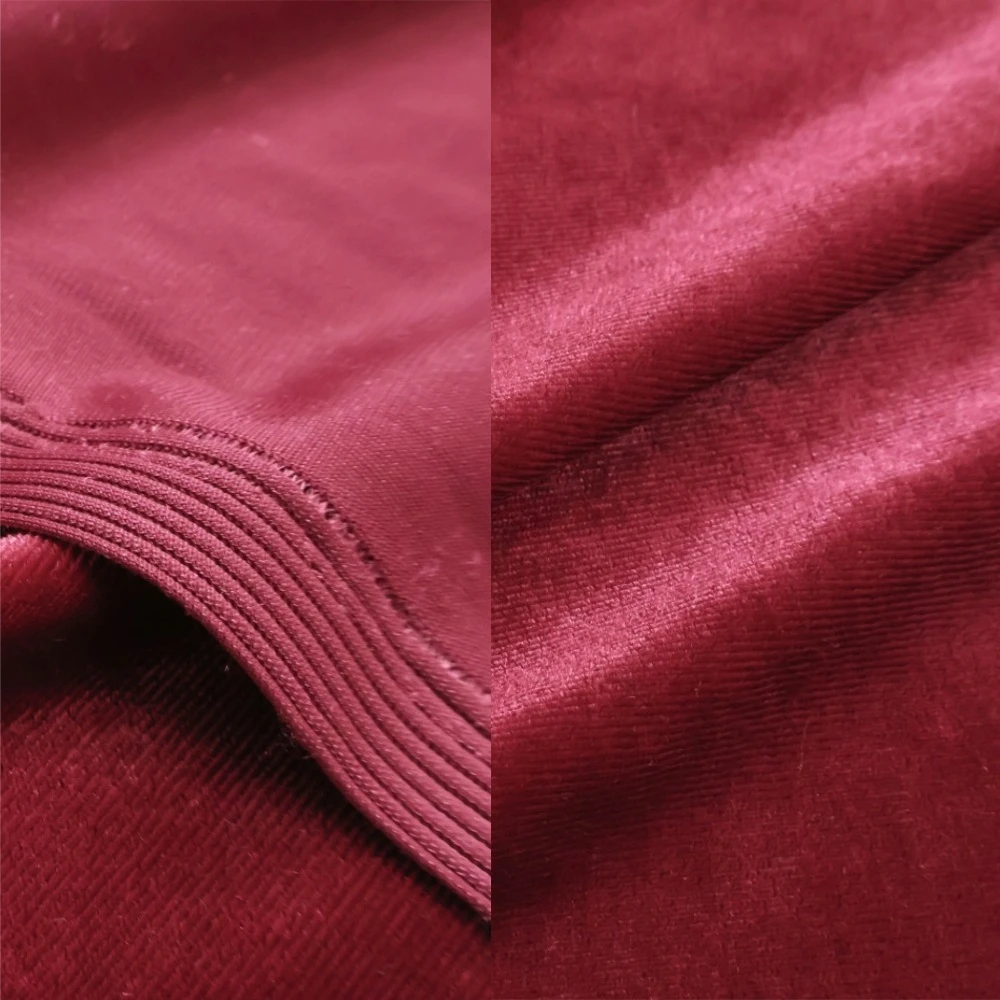 

Soft Elastic Drape Solid Color Glossy Velour Fabric for Cheongsam Dress Set Jam Red Cloth Diy By The Meter Sewing Material
