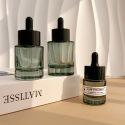 Empty Serum Bottle Glass 0.5/1oz 30ml Dark Green Essential Oil Dropper Bottle Travel Essentials Container Aromatherapy Bottle