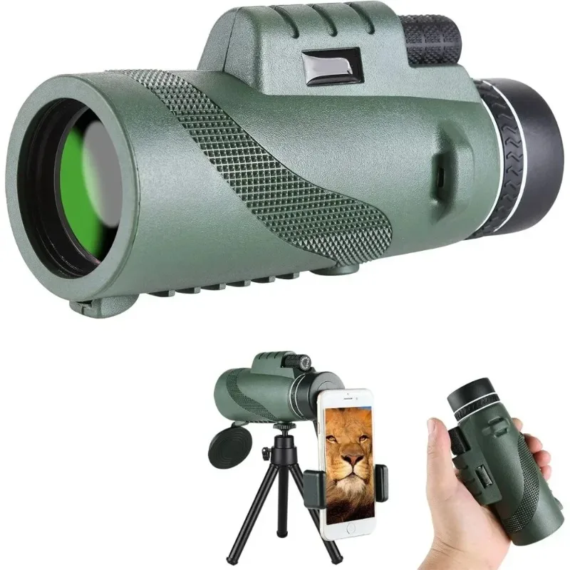 

10x42 HD BAK4 Призма Портативный для взрослых при слабом освещении Ночное видение Кемпинг Зрение со штативом Телефонный зажим МонокулярТелескоп дальнего действия