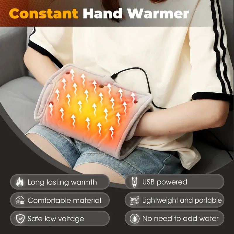 USB Direct Plug Heating Hand Warmer Constant Temperature Heating Shawl Intelligent Temperature Control Home Office Hand Warmer