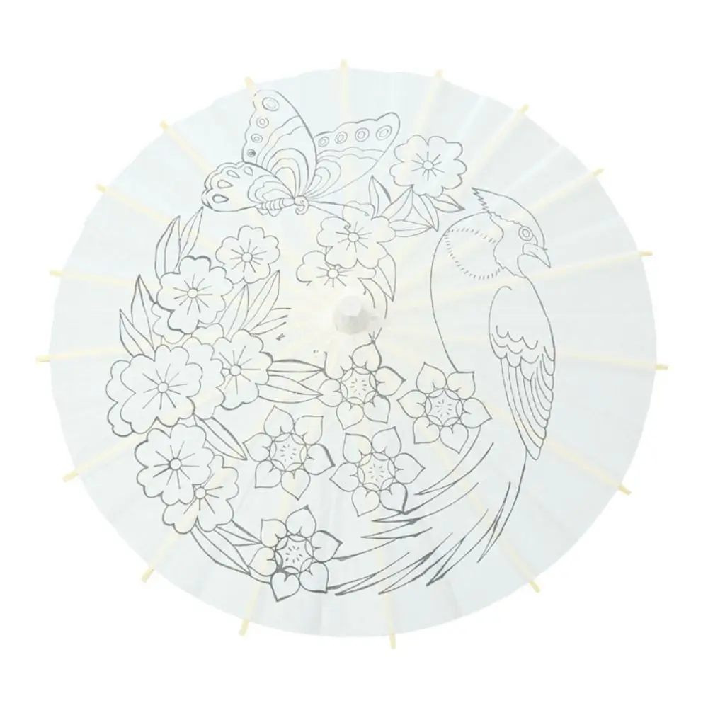 

White Anniversary Decorative Wedding Birthday DIY for Baby Shower Paper Umbrella Painting Supplies Dance Prop Photography Prop