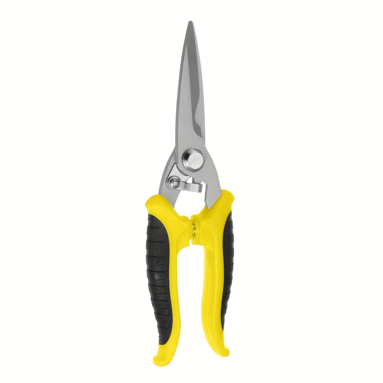 Industrial Scissors 8 Inch Multi-Purpose Shears Stainless Steel Blades with Orange Black Handle